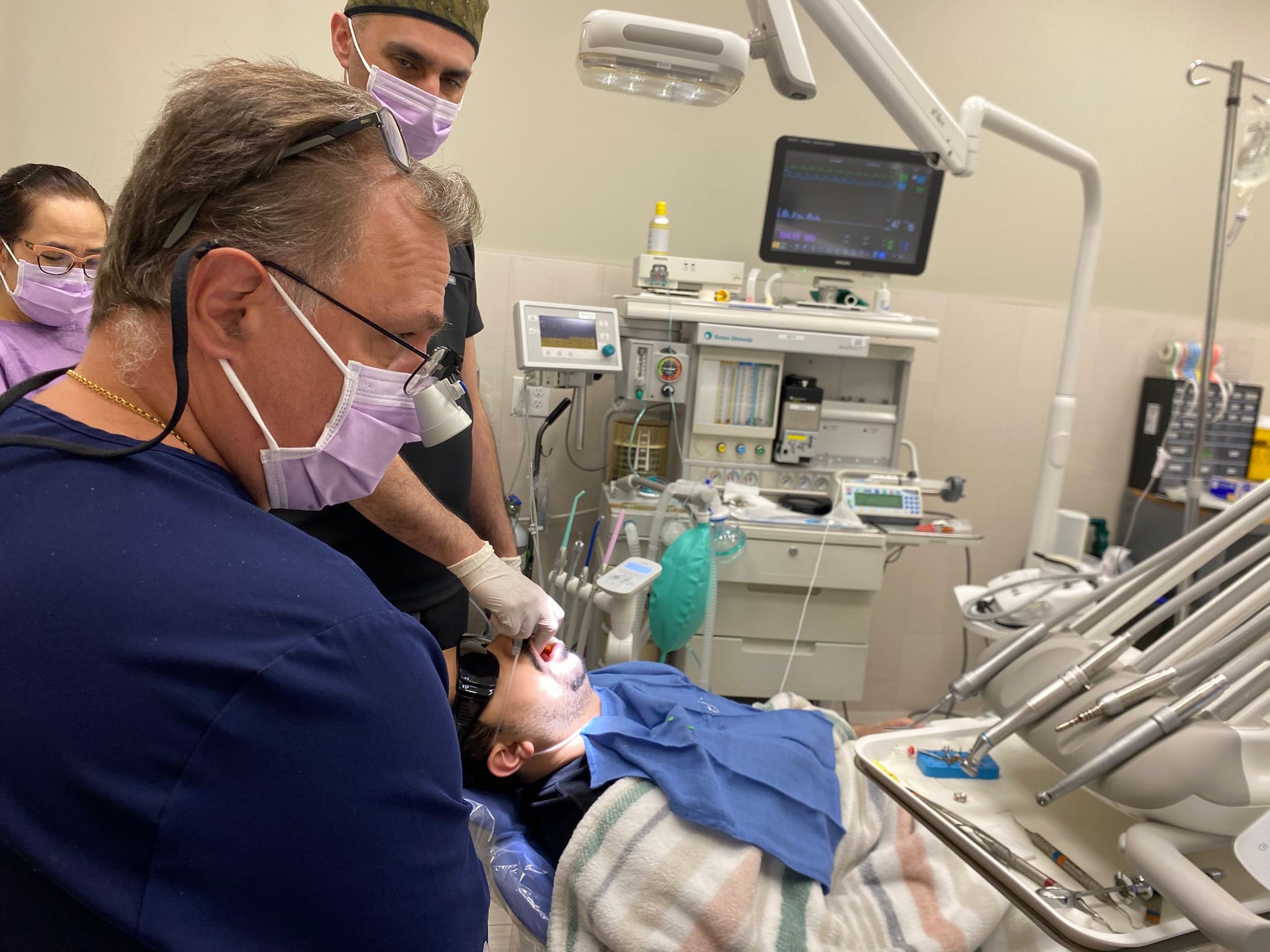 Dr. Koniouchine performing sedation dentistry