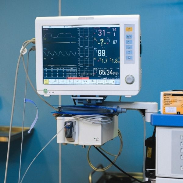 Hospital-grade monitoring equipment in dental sedation suite